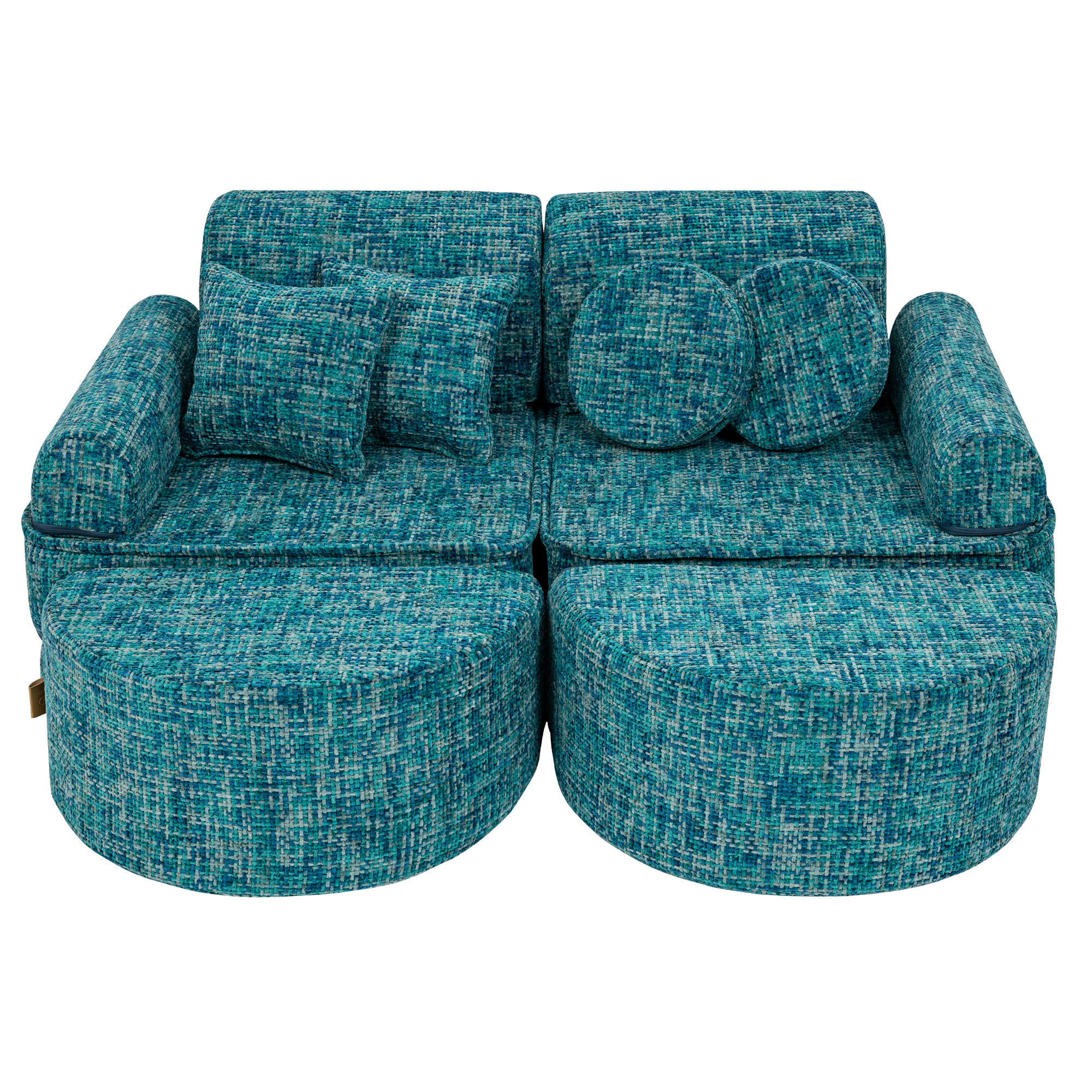 KINDERSOFA, Pocket Max, Tangle, Lagunenblau - Blau, Textil (120/25/60cm) - MeowBaby