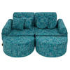 KINDERSOFA, Pocket Max, Tangle, Lagunenblau - Blau, Textil (120/25/60cm) - MeowBaby