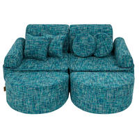 KINDERSOFA, Pocket Max, Tangle, Lagunenblau - Blau, Textil (120/25/60cm) - MeowBaby