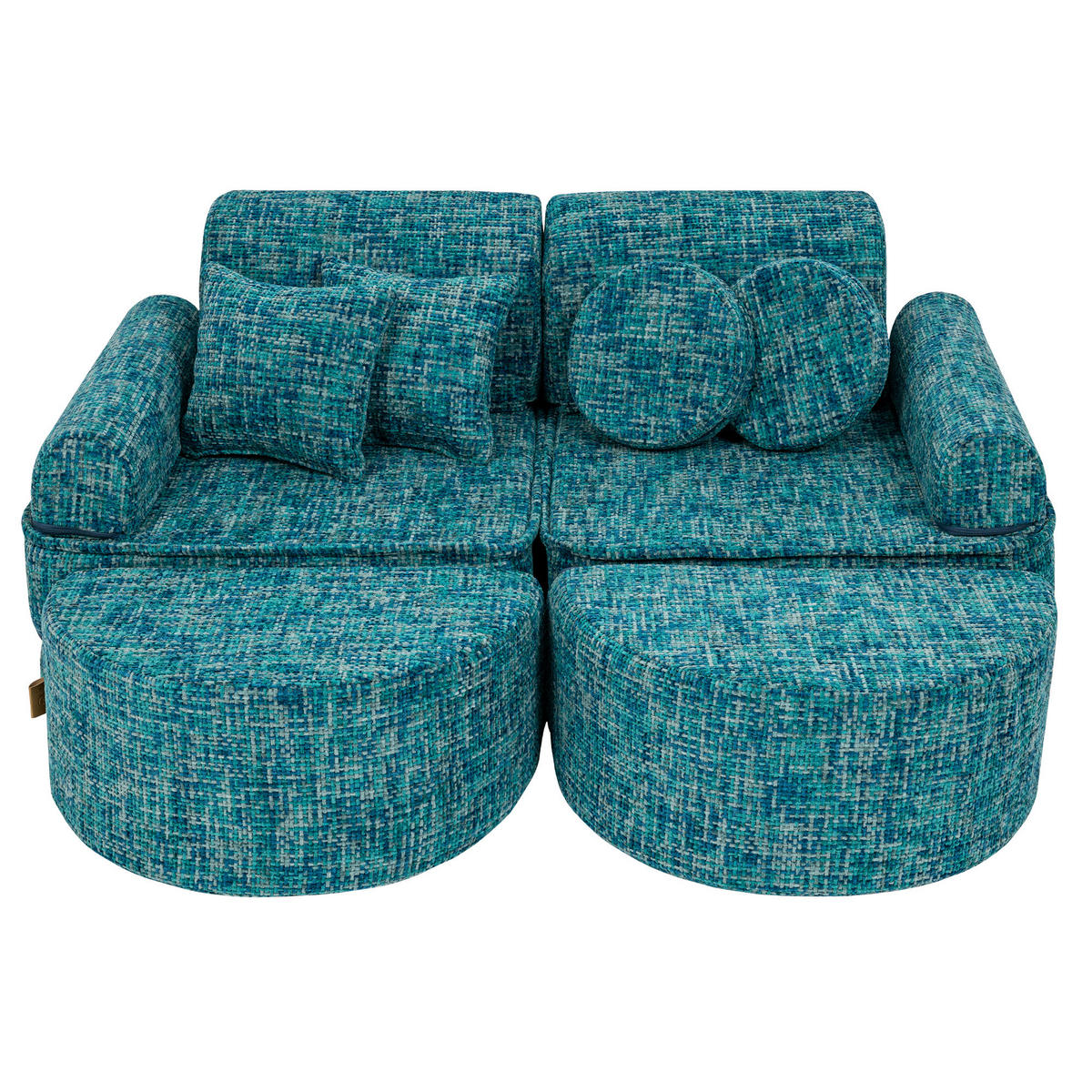 KINDERSOFA, Pocket Max, Tangle, Lagunenblau - Blau, Textil (120/25/60cm) - MeowBaby