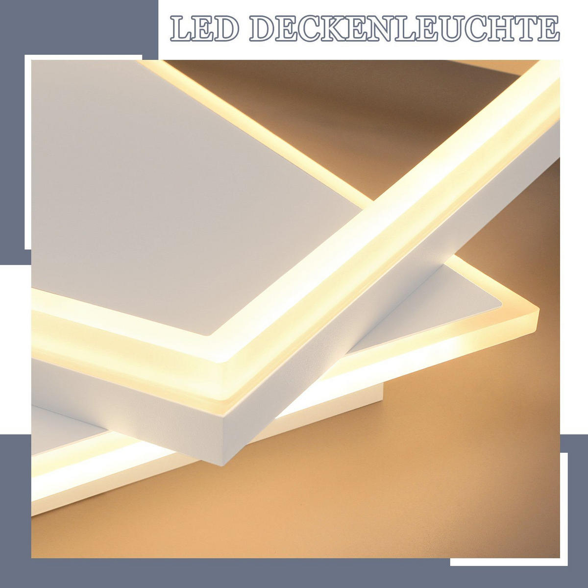 LED-DECKENLEUCHTE Lena 43.5/41/6 cm - Weiß, Metall (43.5/41/6cm) - Nettlife