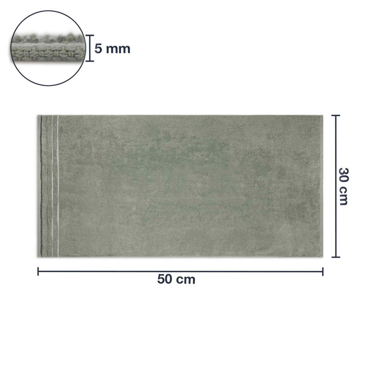 GÄSTETUCH JASMINA - Grau, Textil (30/50cm) - WohnDirect