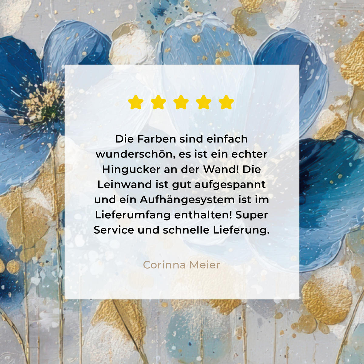 LEINWANDBILD Blumen - Blau - Abstrakt Wandbilder 80x60 cm - Hellgrau, Textil (80/60cm) - MuchoWow