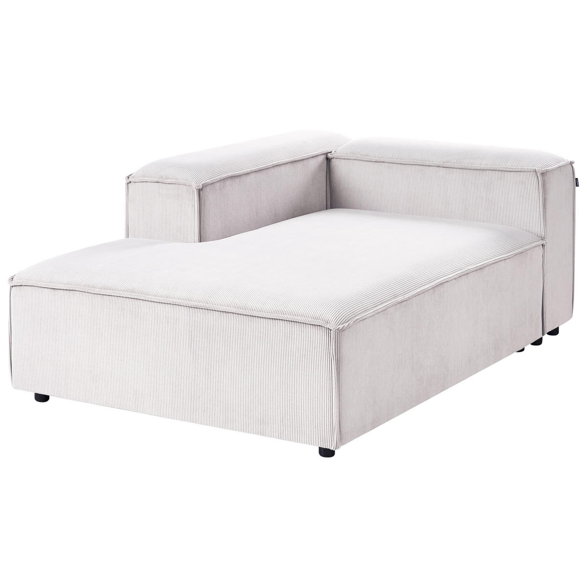 ČALOUNĚNÉ LEHÁTKO CHAISE LONGUE pravostranné Krémově bílé Manšestr Ardal - bílá/černá, textil (119/68/180cm) - Beliani