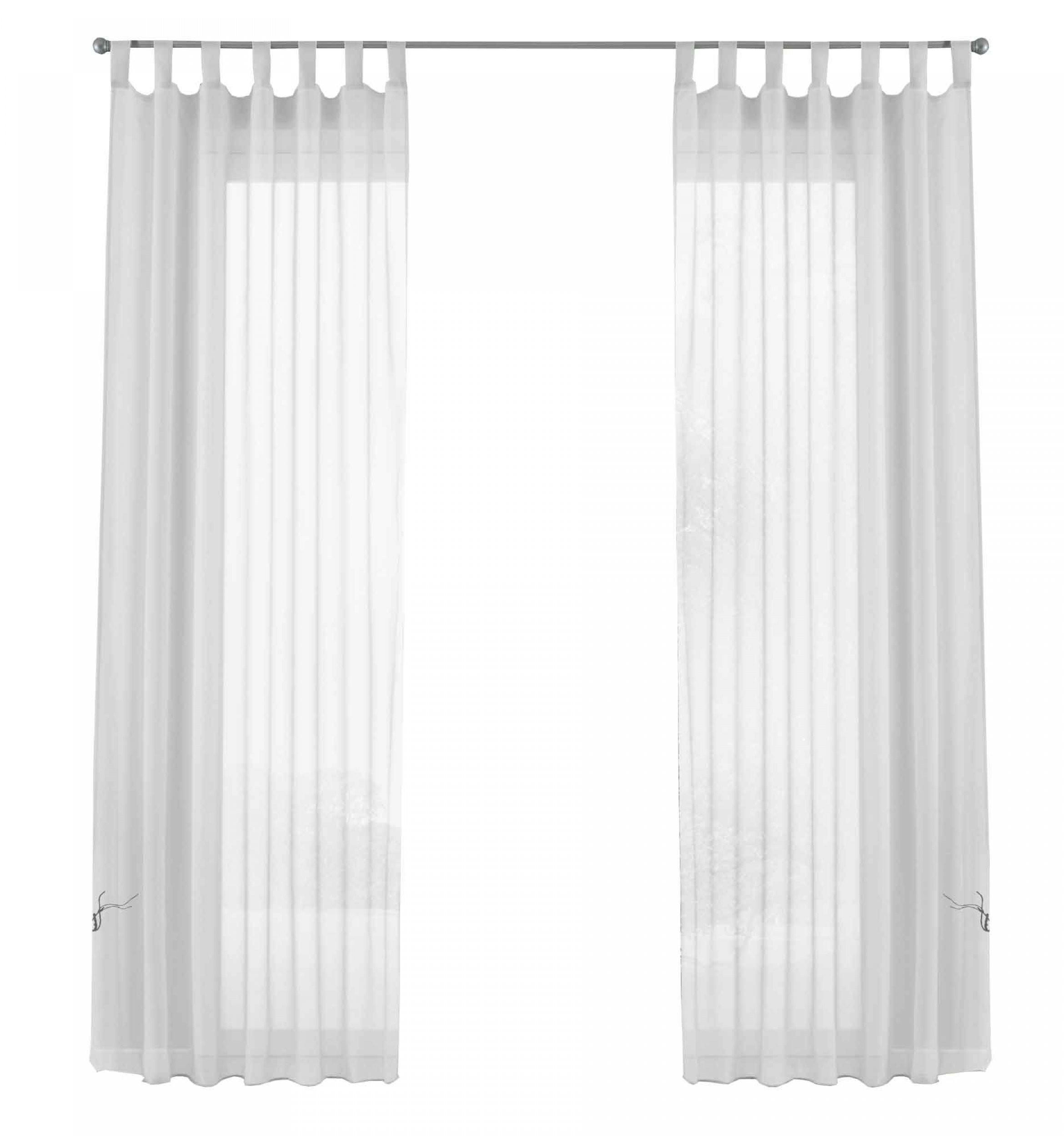 SCHLAUFENGARDINEN Voile 2er Set 225x140 cm Weiß - Weiß, Textil (140/225cm) - Gardinenbox.eu
