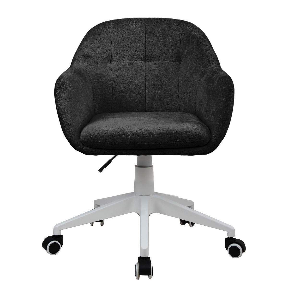 BÜRODREHSTUHL - Chenille / Eisen - Schwarz/Weiß, Kunststoff/Textil (57/80/61cm) - home24
