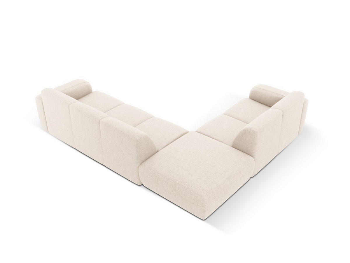 ECKSOFA links Molino aus Chenille-Stoff leichtes beige 6 Sitzplätze - Creme, Textil (250/315cm) - Micadoni