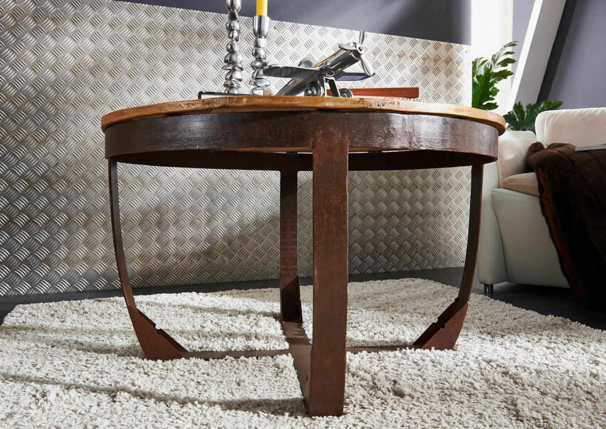 COUCHTISCH Altholz 75x75x45 mehrfarbig lackiert INDUSTRIAL #01 - Multicolor, Holz (75/75/45cm) - Massivmoebel24