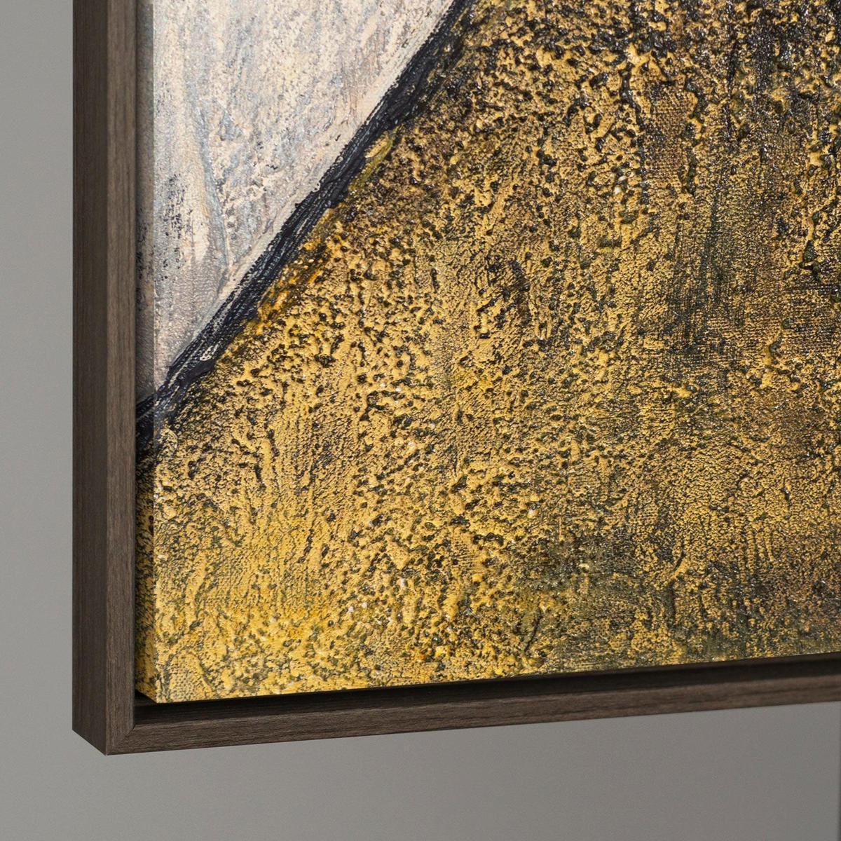 GEMÄLDE Begegnung der Ebenen Schattenfugenrahmen Grau 120x80 cm - Grau, Holz (120/80cm) - YS-art gallery