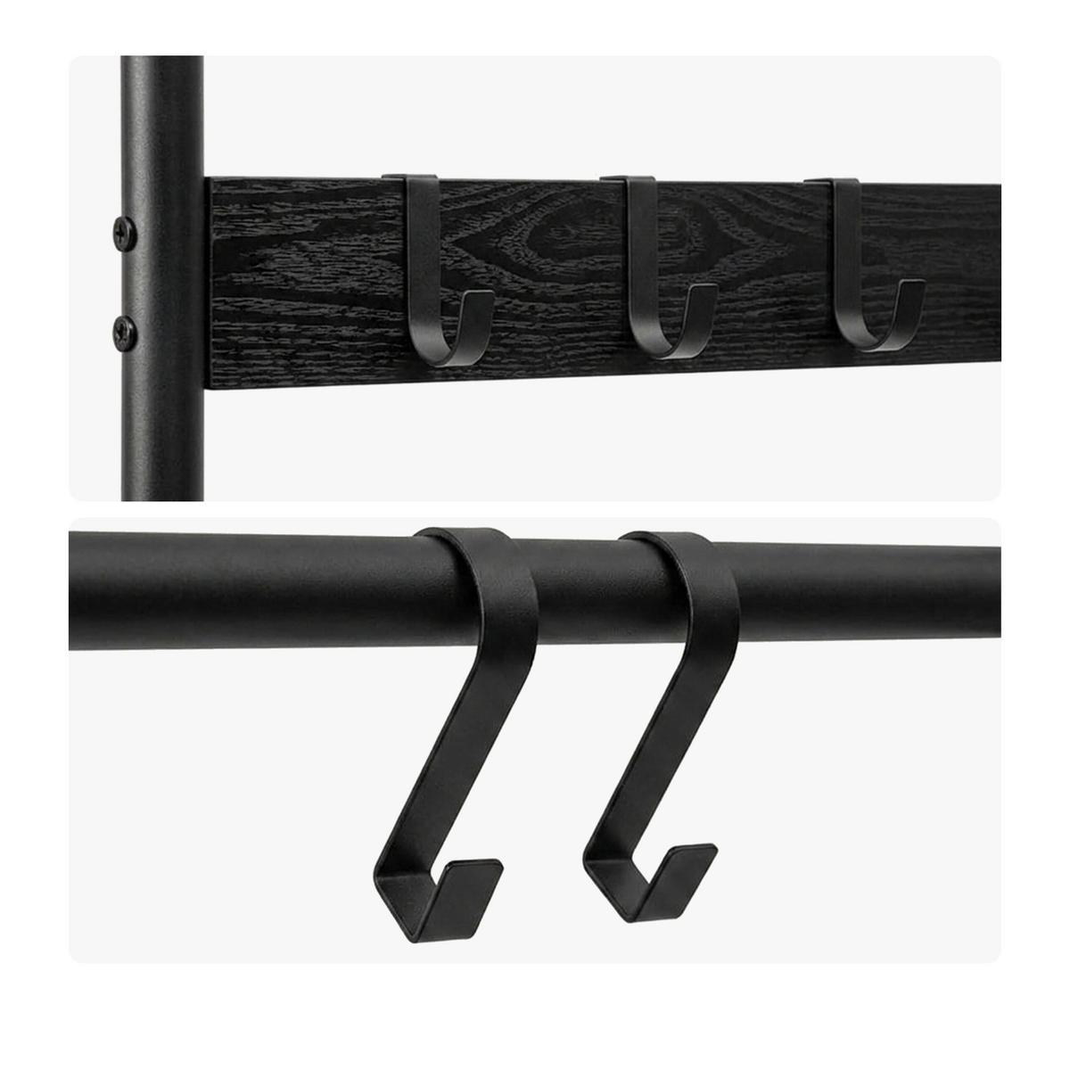 HANDTUCHLEITER Schwarz 4 Sprossen 5 Haken 177x60 cm - Schwarz, Holzwerkstoff/Metall (60/177/15cm) - Relaxdays