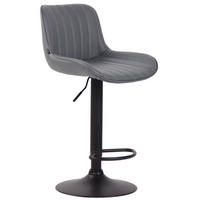 BARHOCKER Lento, Gestell schwarz, Kunstleder Grau - Schwarz/Grau, Kunststoff/Textil (50/100/50cm) - TPFLiving