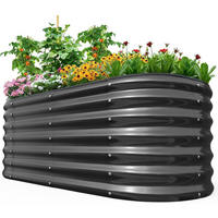 HOCHBEET Metall Grau 180 x 90 x 45 cm - Schwarz, Metall (90/45/180cm)