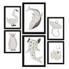 POSTER Set Mit 6 Sea Varmint In Tiere Abstracts Ästhetische Dekorative Gemälde Für Ihr Wohnzimmer, Schlafzimmer, Zuhause A3 & A4 Schwarzer Rahmen - Schwarz, Papier (29/3cm) - Nacnic