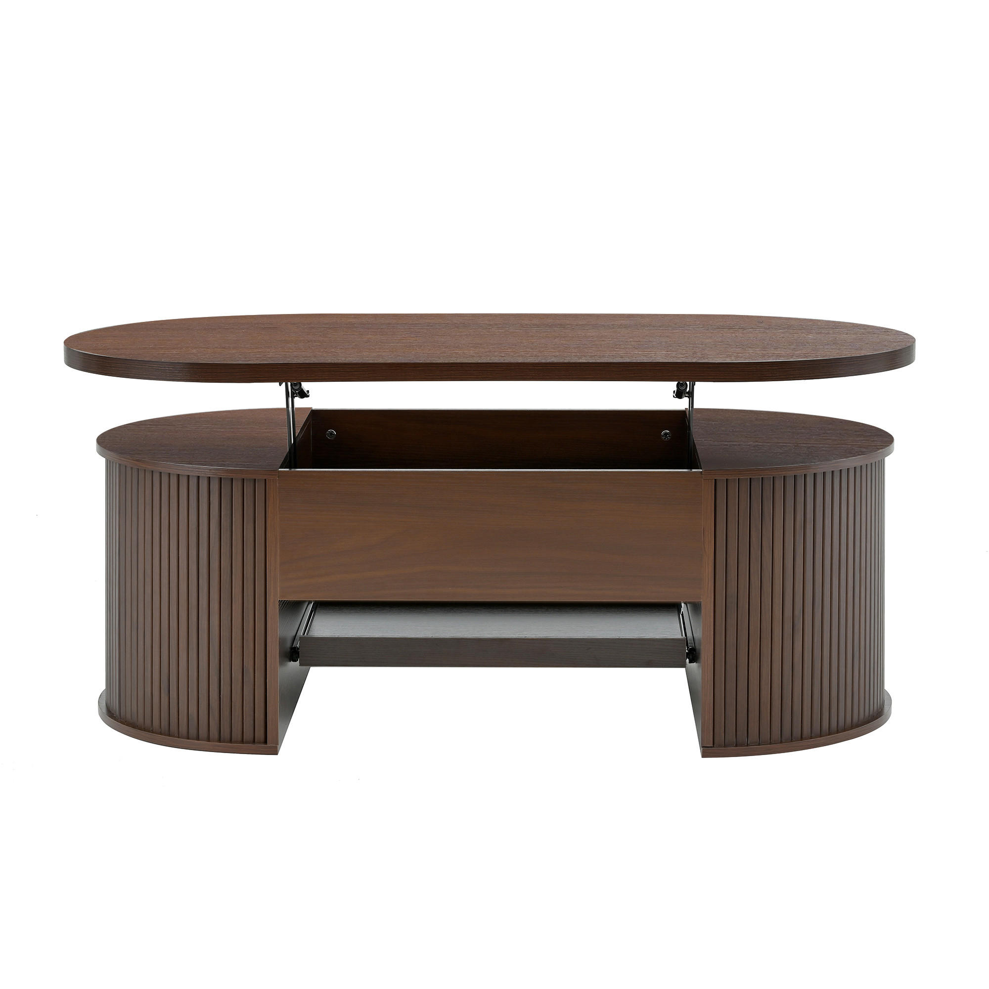 COUCHTISCH 110/55,5/40 cm Nussbaumfarben aus MDF mit höhenverstellbarer Tischplatte - Naturfarben, Holzwerkstoff (110/55.5/40cm) - OKWISH