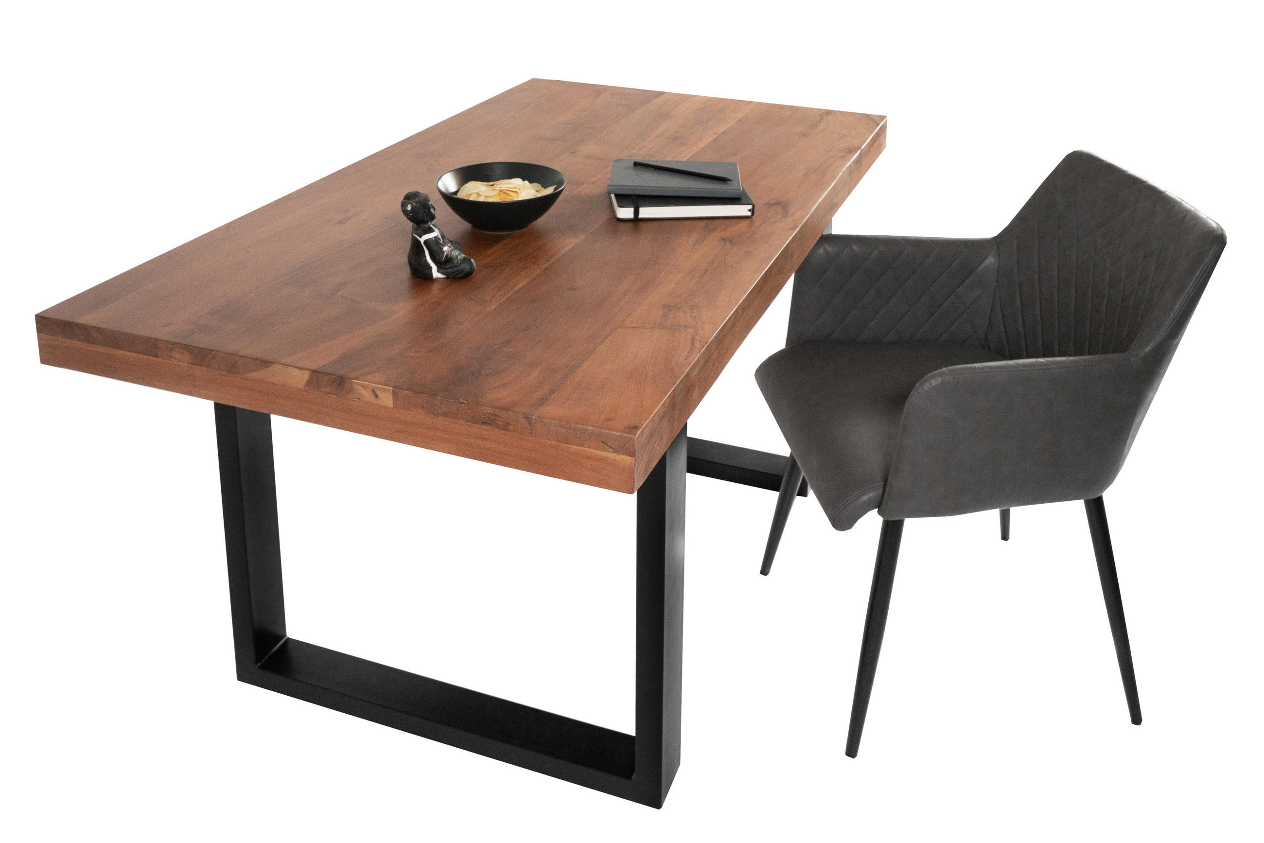 ESSTISCH RIO - Schwarz/Braun, Holz/Metall (85/160/77cm) - SAM