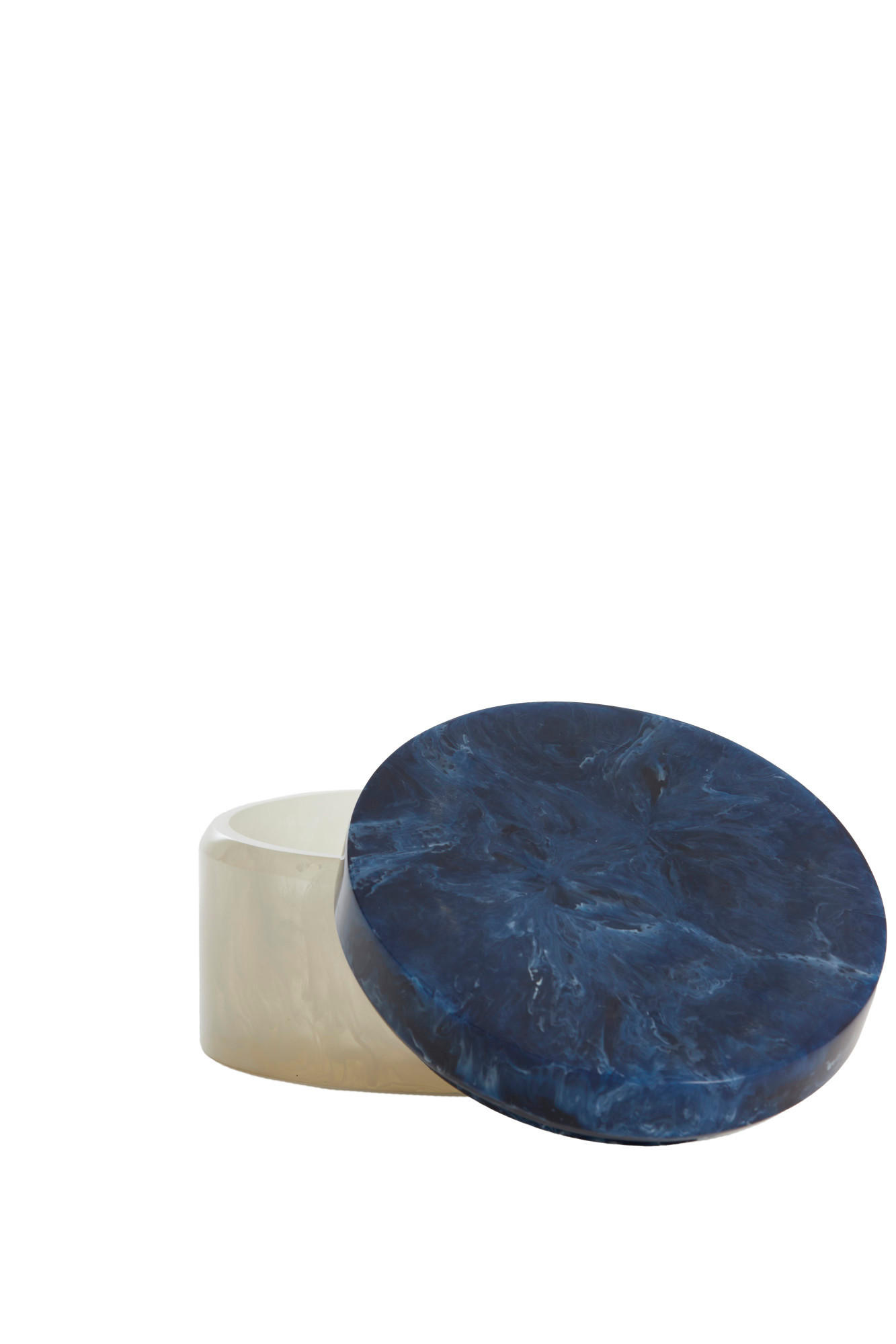 DEKO-DOSE Kelimutu Weiß Ø15/9,5 cm - Blau, Kunststoff (15/9.5/15cm) - Light & Living