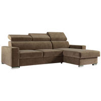 ECKSOFA FOX-L Braun - Silberfarben/Braun, Kunststoff/Textil (242/168cm) - MKS