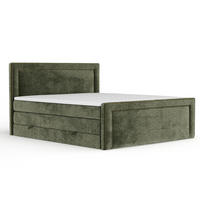 BOXSPRINGBETT Luxora Olivenfarbe 160/200 cm - Schwarz/Olivgrün, Holz/Holzwerkstoff (160/200cm) - Maison de Reve