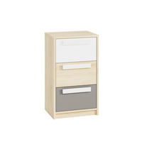 KOMMODE Drop Fjord Buche / weiß / grau 55 / 40 / 94cm - Braun/Weiß, Holz/Holzwerkstoff (55/94/40cm) - Feldmann-Wohnen