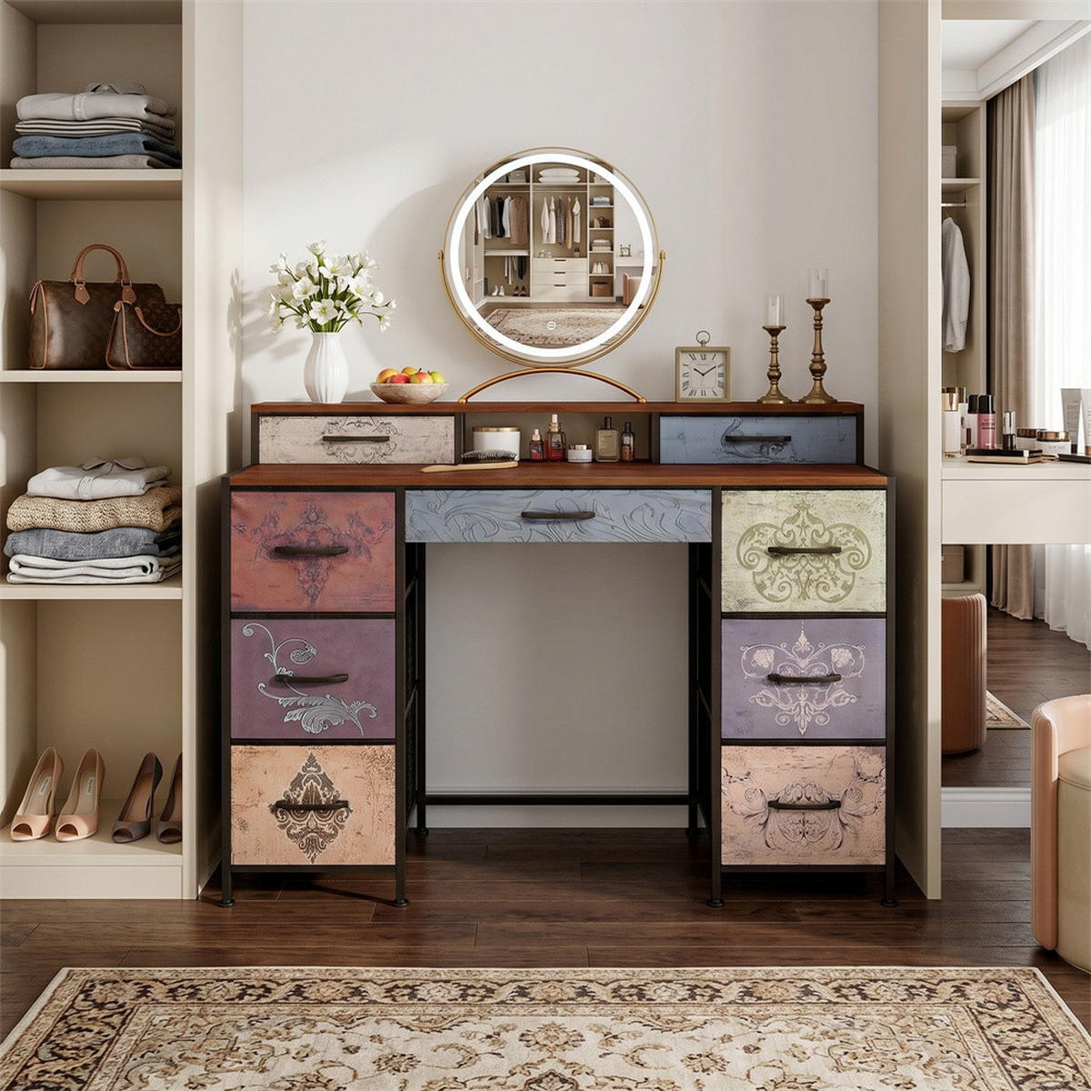 KOMMODE - Schlafzimmerkommode mit vielseitigem Regalsystem und großen Schubladen - Schubladenschrank - Multicolor, Holzwerkstoff (40/91.2/121cm) - DELFA