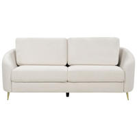 3-SITZER-SOFA hellbeige/gold Trosa - Beige/Goldfarben, Textil (203/88/86cm) - Beliani