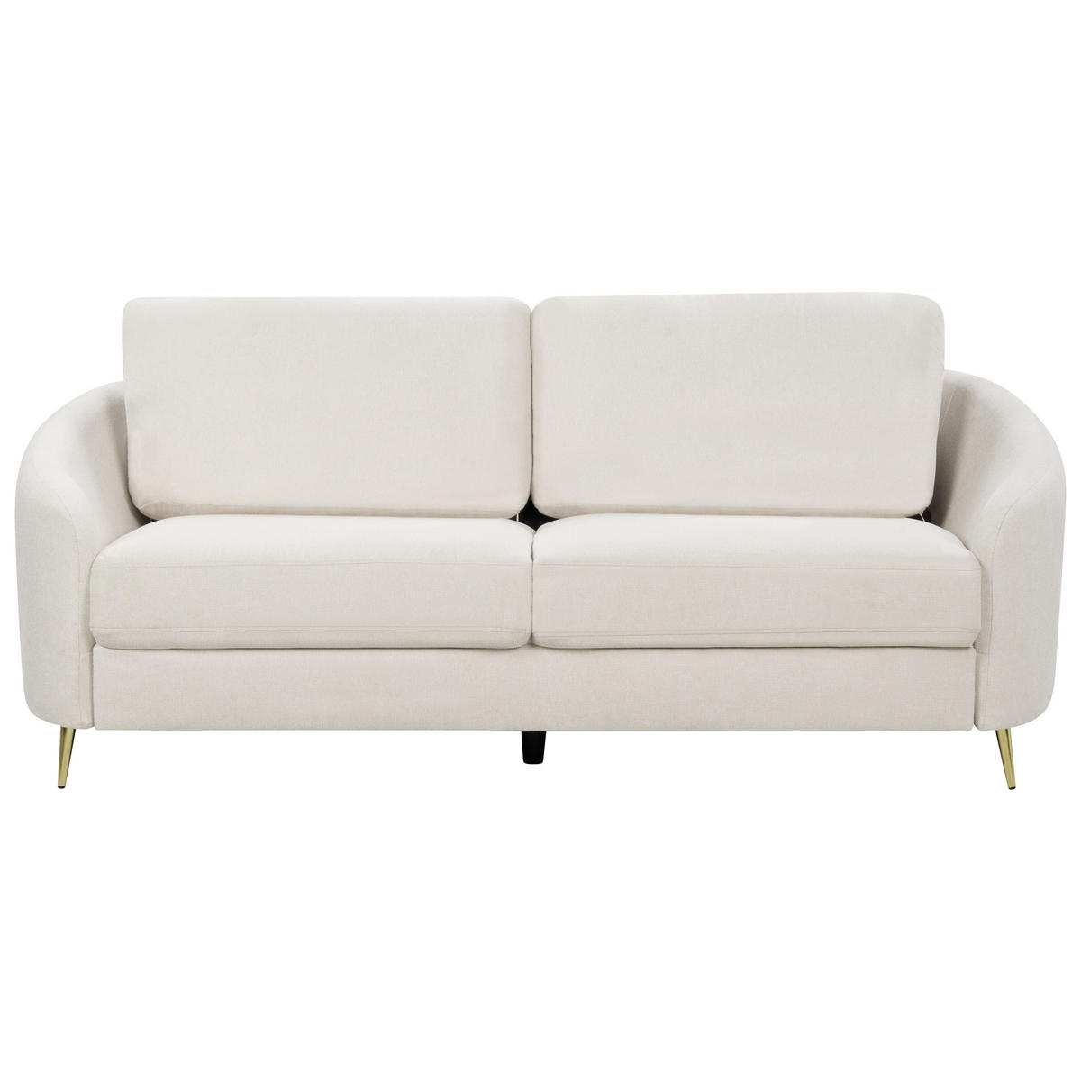 3-SITZER-SOFA hellbeige/gold Trosa - Beige/Goldfarben, Textil (203/88/86cm) - Beliani