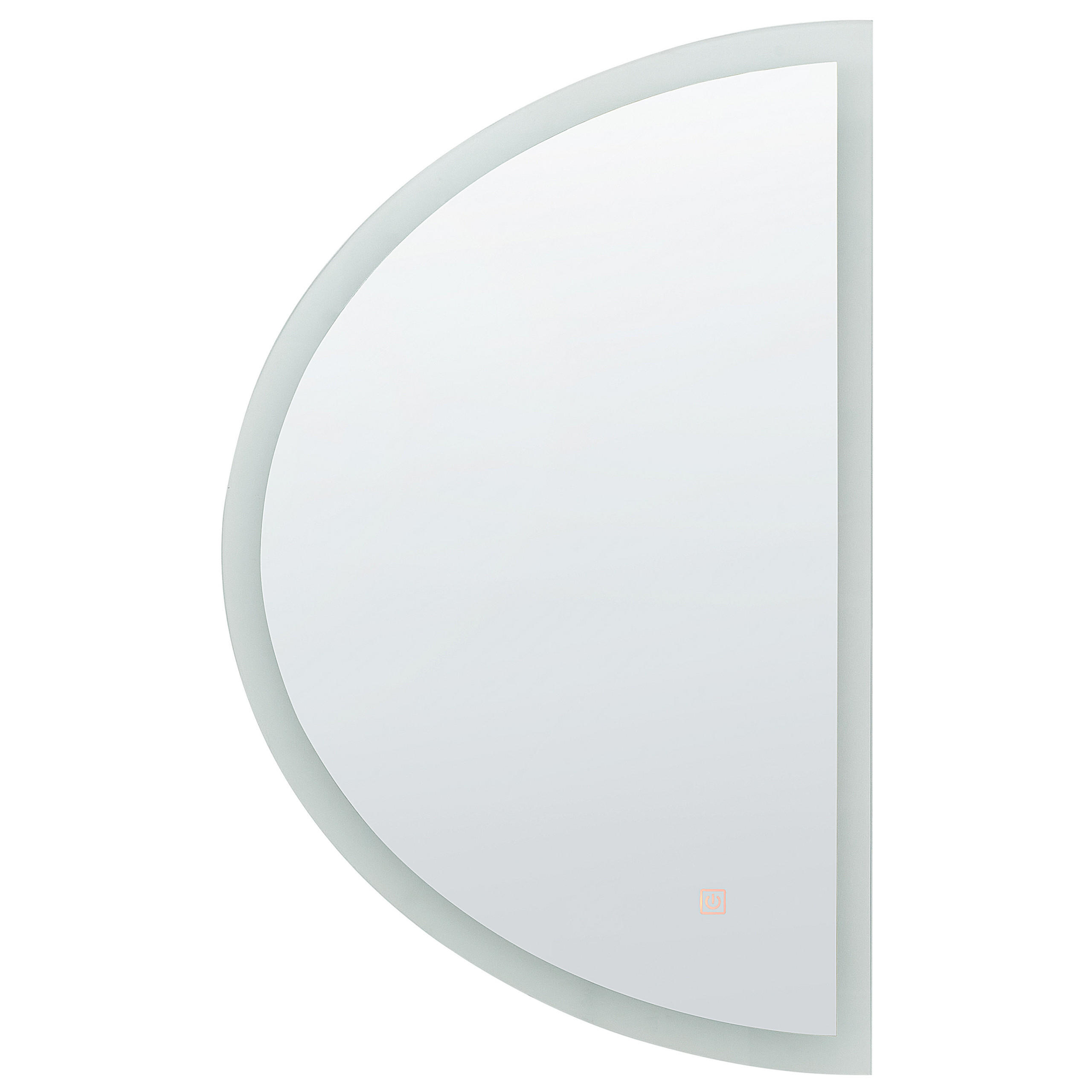 LED-WANDSPIEGEL halbrund 80 cm Silber Bezons - Silberfarben, Glas (80/3/49cm) - Beliani