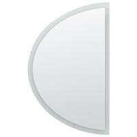 LED-WANDSPIEGEL halbrund 80 cm Silber Bezons - Silberfarben, Glas (80/3/49cm) - Beliani