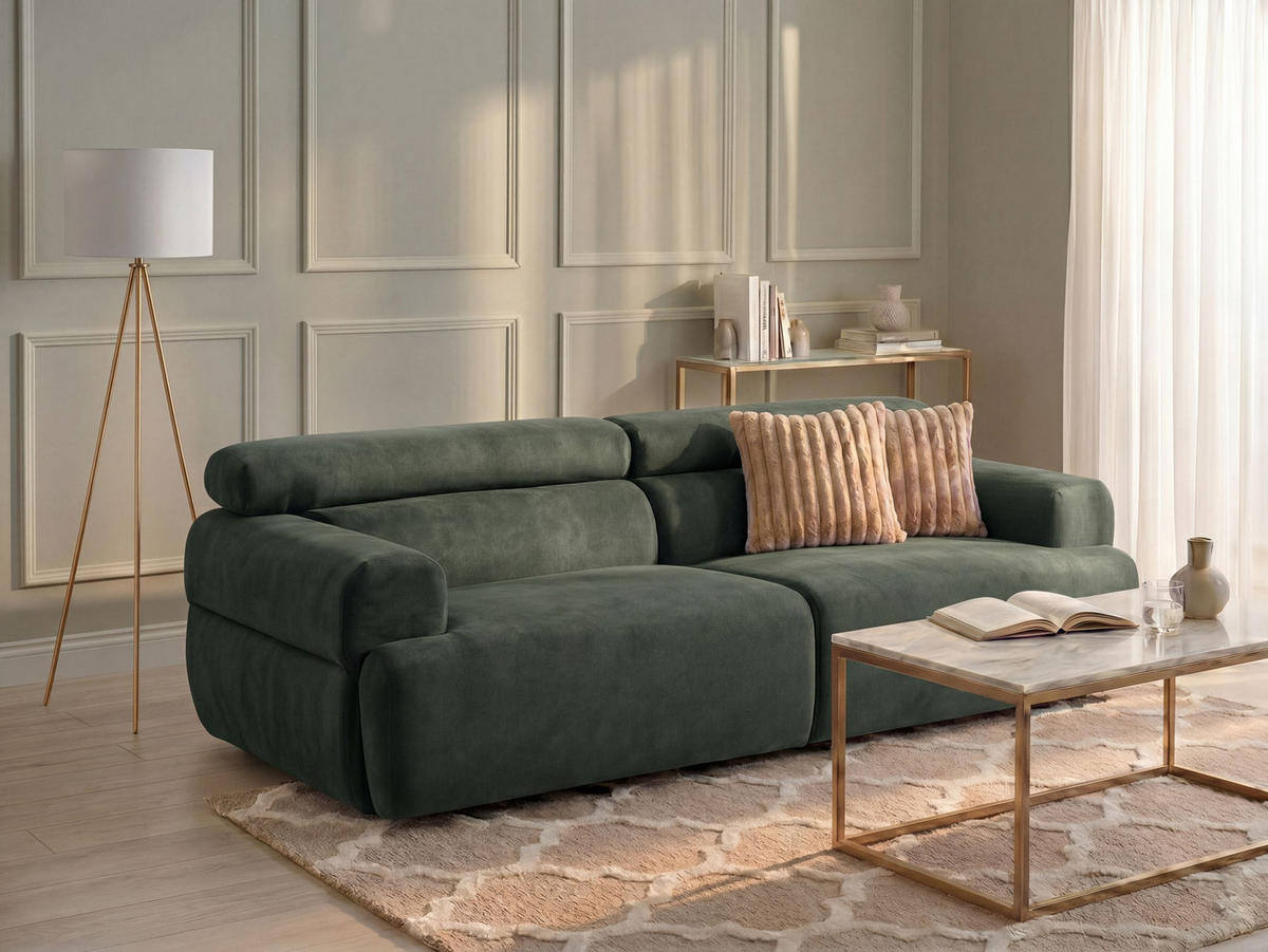 POHOVKA 3-místná Látka Zelená Hovden - zelená barva, textil (210/69/95cm) - Beliani
