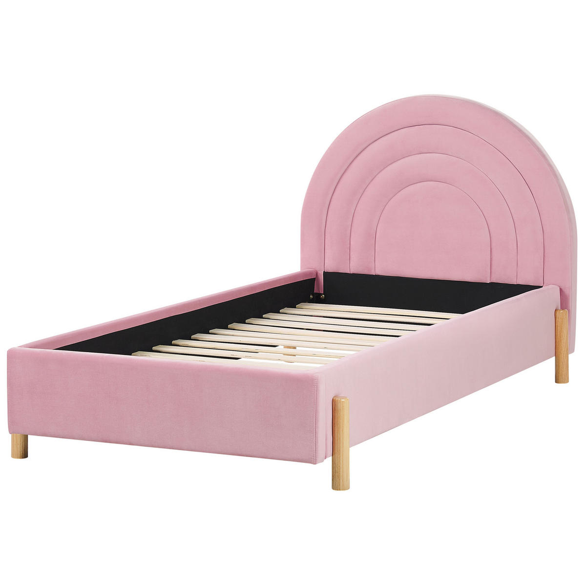 POLSTERBETT 90/200cm Rosa Anet - Pink, Textil (90/200cm) - Beliani