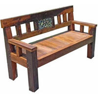 GARTENBANK Mikko 3-Sitzer Terrassenbank - Dunkelbraun, Holz (150/89/55cm) - DELUKE