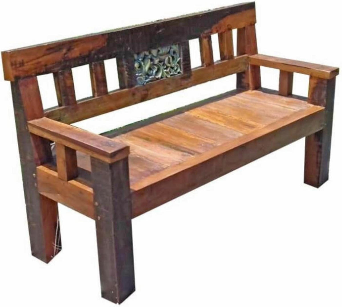 GARTENBANK Mikko 3-Sitzer Terrassenbank - Dunkelbraun, Holz (150/89/55cm) - DELUKE