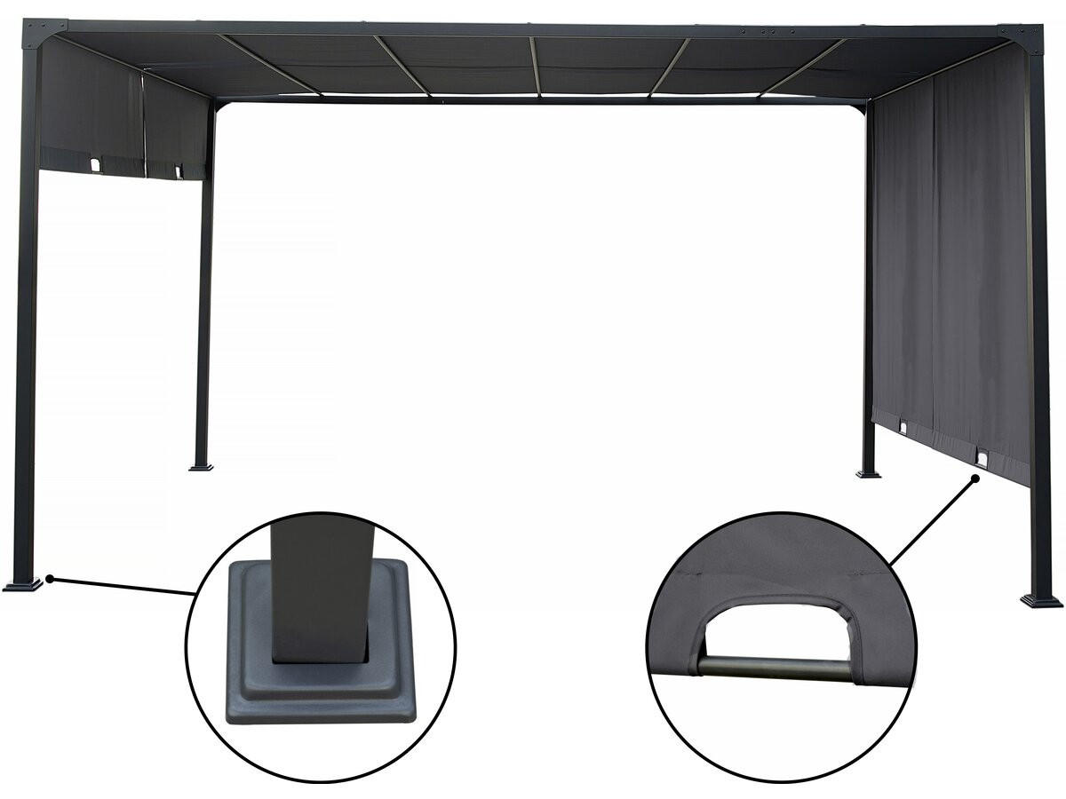 PERGOLA - MARKISE courtenay Grau - Grau, Metall (295/220/396cm) - Habitat Garten