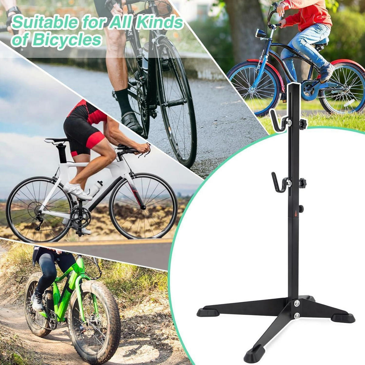 FAHRRADSTÄNDER Reparaturständer höhenverstellbar Schwarz - Schwarz, Metall (36/68.7/40cm)