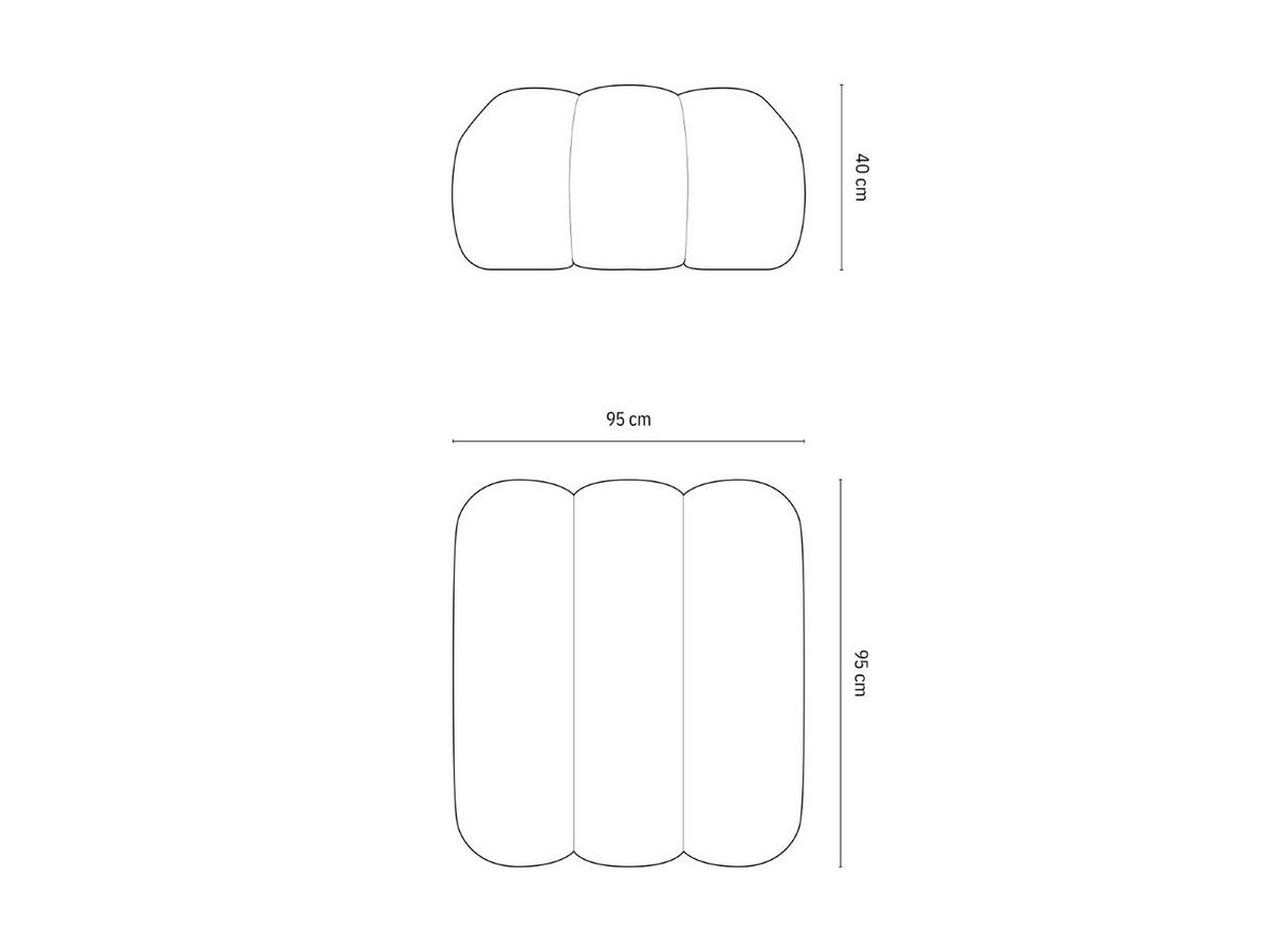 POUF Koge aus Chenille-Stoff grün - Grün, Textil (95/40/95cm) - Cosmopolitan Design