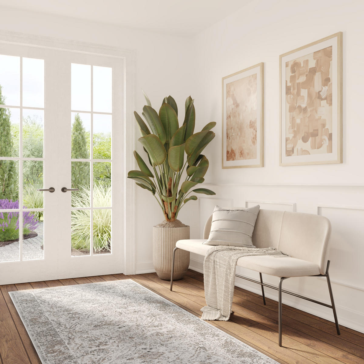 TEPPICHLÄUFER VALLEY creme vintage 120/200 cm - Creme, Textil (120/200cm) - Tapiso
