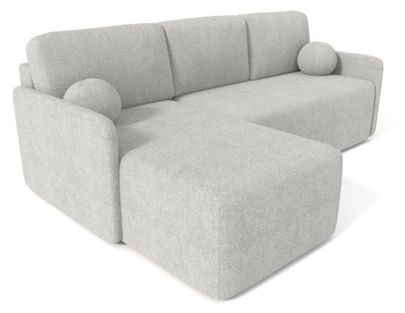ECKSOFA Grau BLUMEN Boucle Universal - Grau, Textil (212/142cm) - Sepro Meble