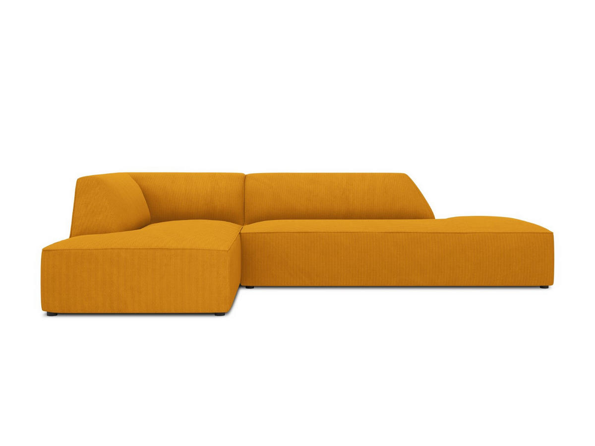 ECKSOFA links Ruby aus Cord gelb 4 Sitzplätze - Gelb, Textil (180/273cm) - Micadoni