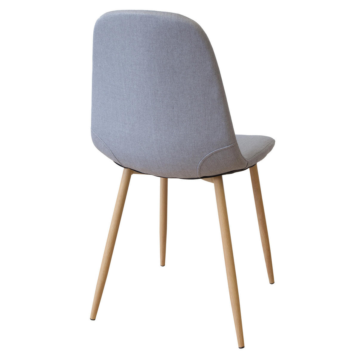 STUHL FANO Stoffbezug Metallbeine Holzoptik 4er Set Grau - Grau, Textil/Metall (44/87/47cm) - Albatros
