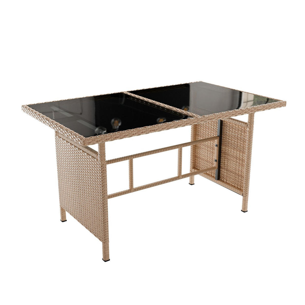 SITZGRUPPE Turin creme Polyrattan inkl. Abdeckung - Creme, Kunststoff - Juskys