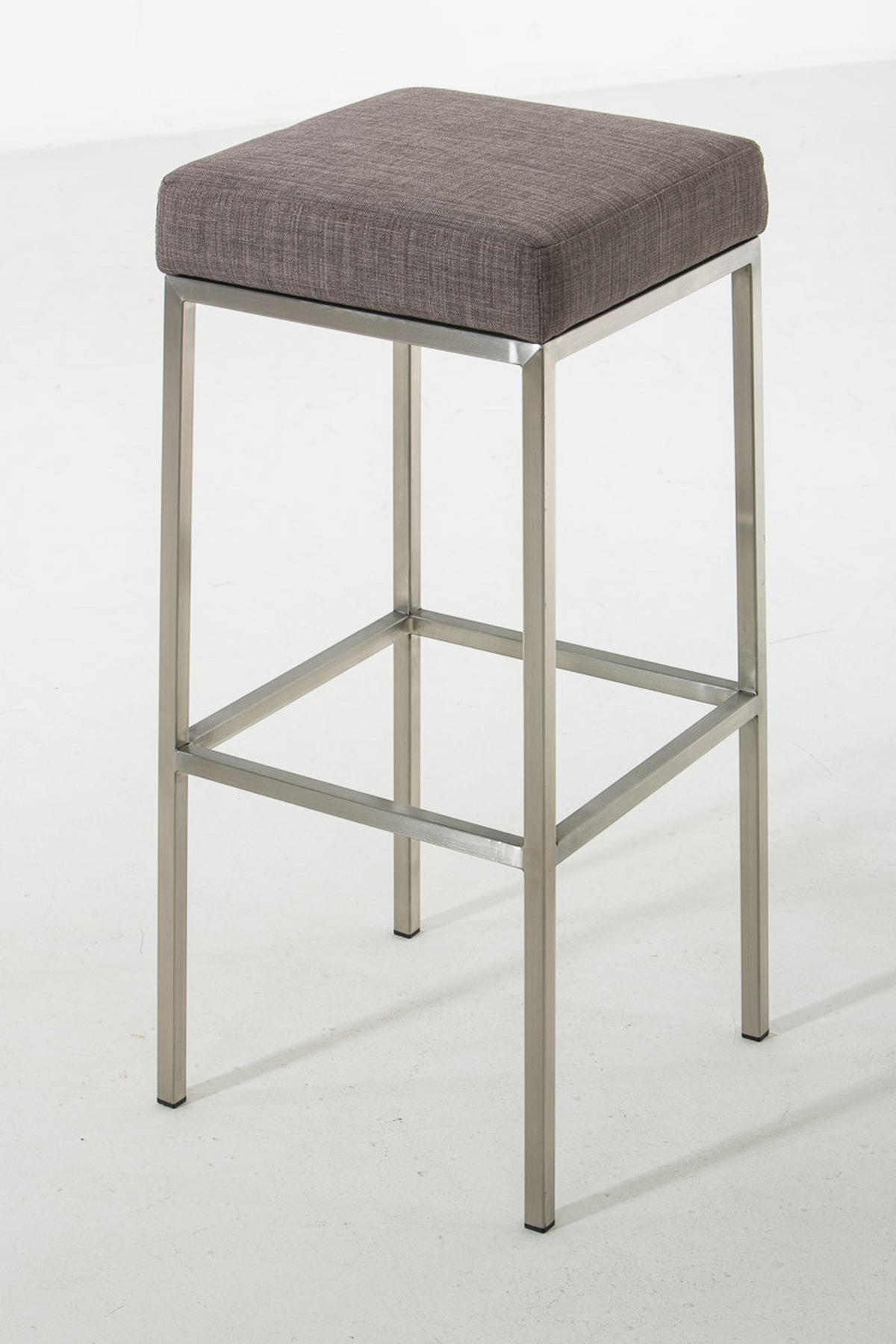 BARHOCKER Stoff grau - Edelstahlfarben/Grau, Textil/Metall (37/85/37cm) - CLP