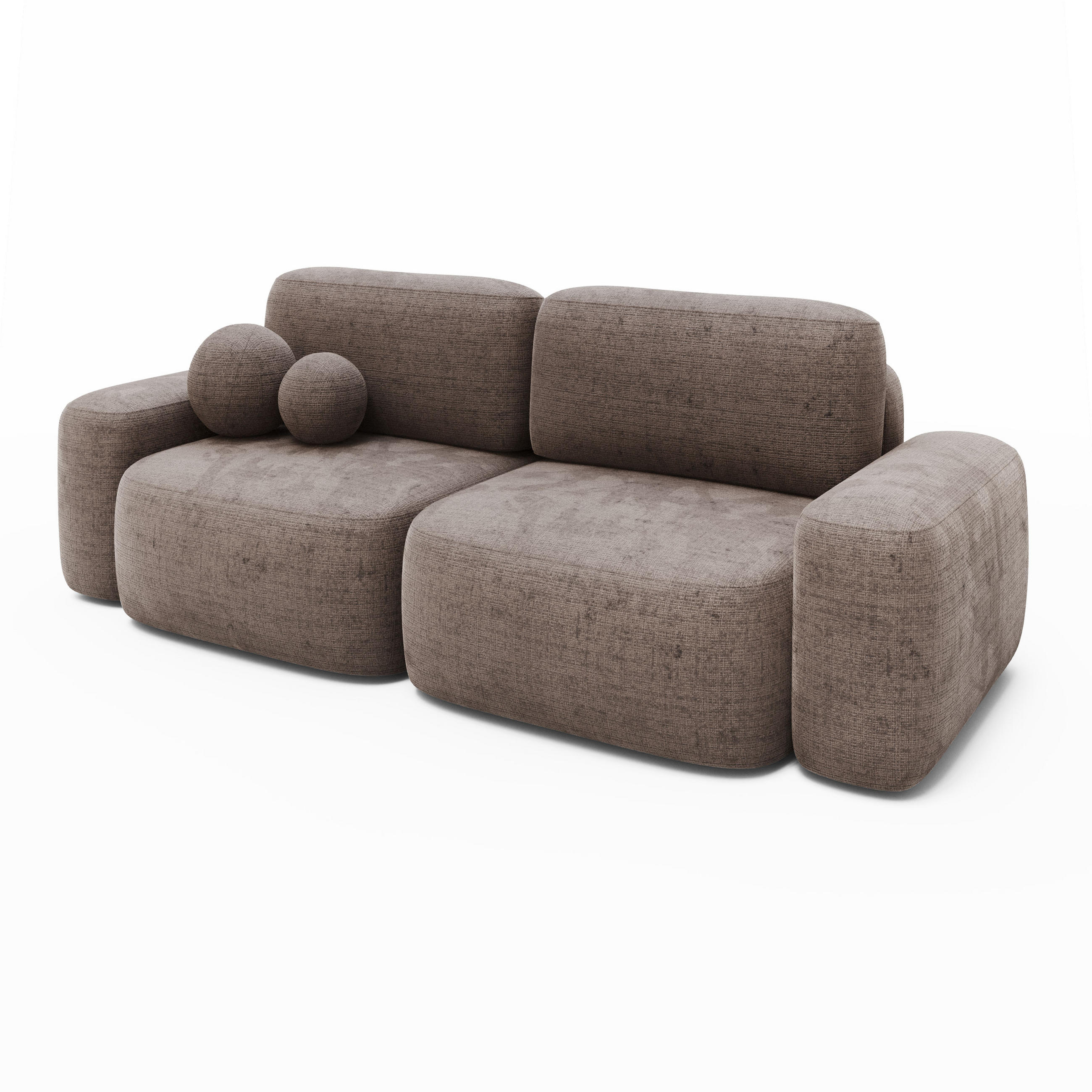 SOFA 2-Sitzer Chenille 259x107x88 grau LEVI - Grau, Kunststoff (259/88/107cm) - Massivmoebel24