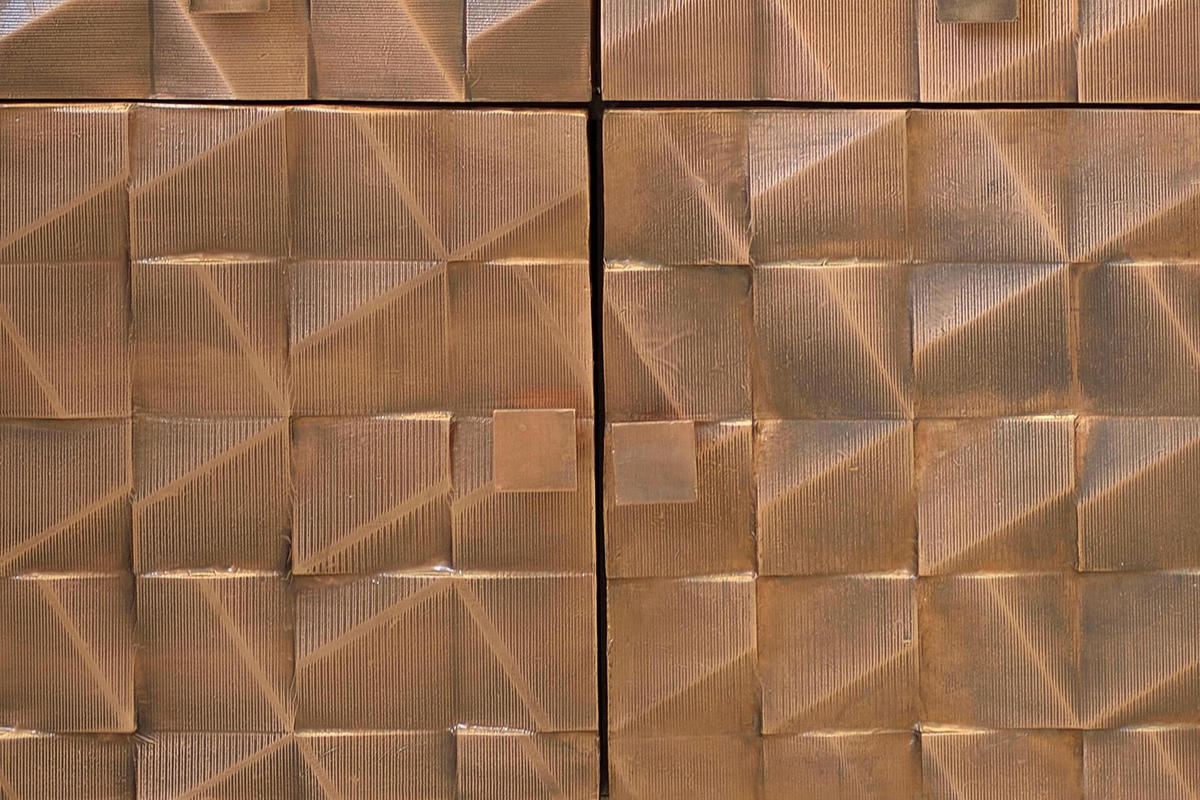 SIDEBOARD aus Mangoholz und Bronze - Dunkelbraun, Holz (42/80/142cm) - Giner y Colomer