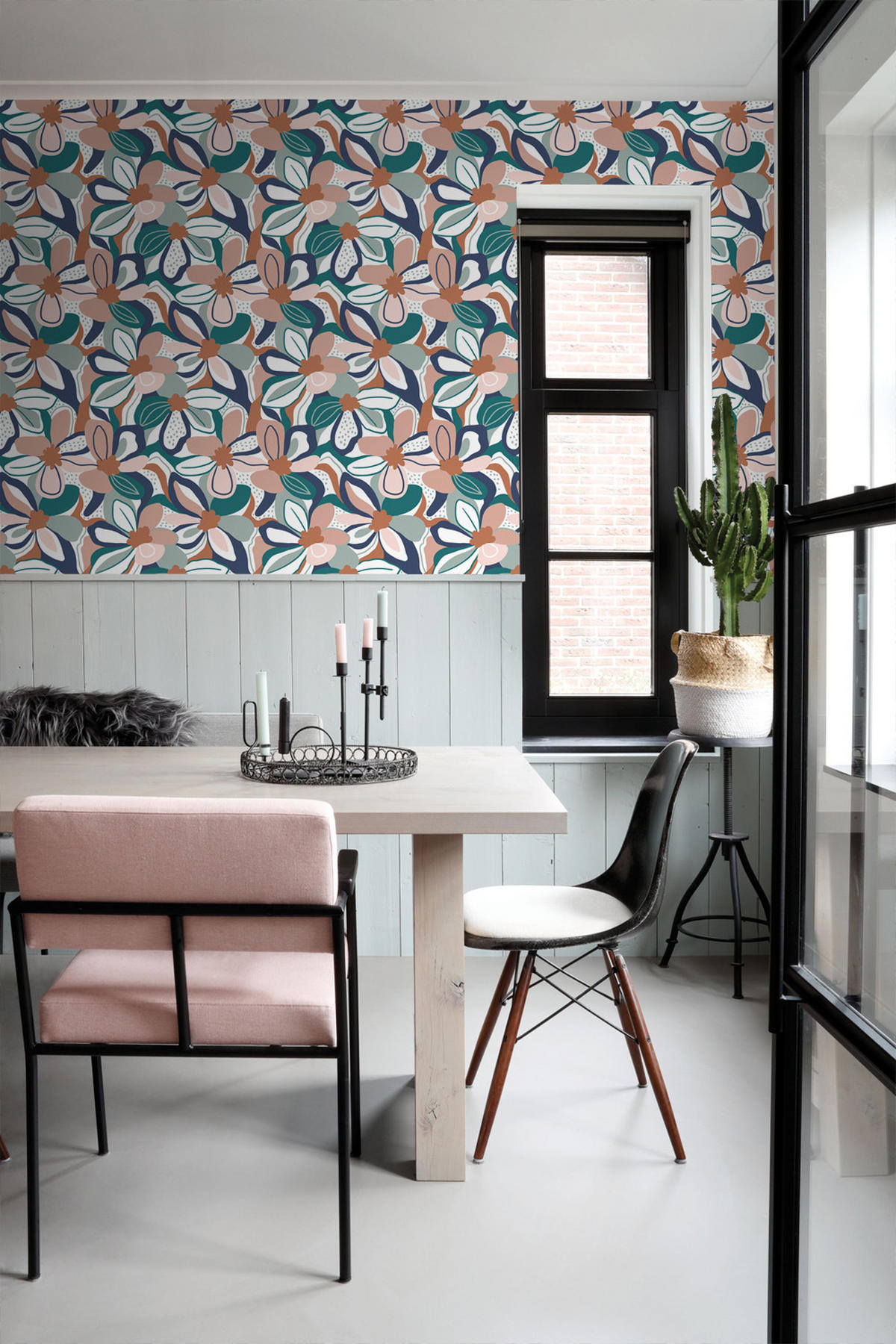 TAPETE Blumenmuster 50 x 900 cm - Pink, Papier (50/900cm) - ESTAhome