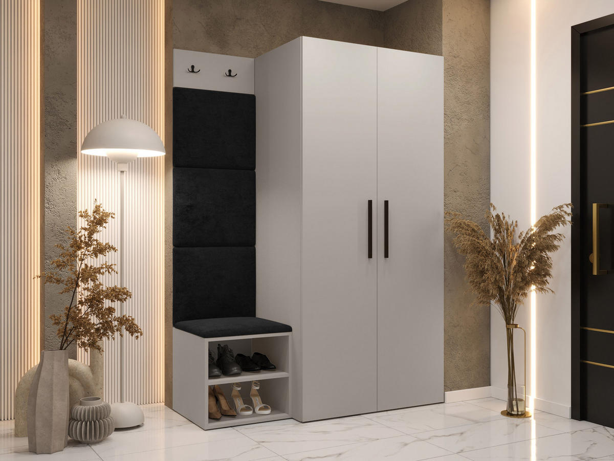 GARDEROBEN-SET Medi IV - Kaschmir/Anthrazit, Holzwerkstoff/Kunststoff (80/191/50cm) - MIRJAN24