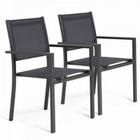 GARTENSTUHL 2-tlg., Grau - Grau, Metall (57/90/55cm) - Oviala