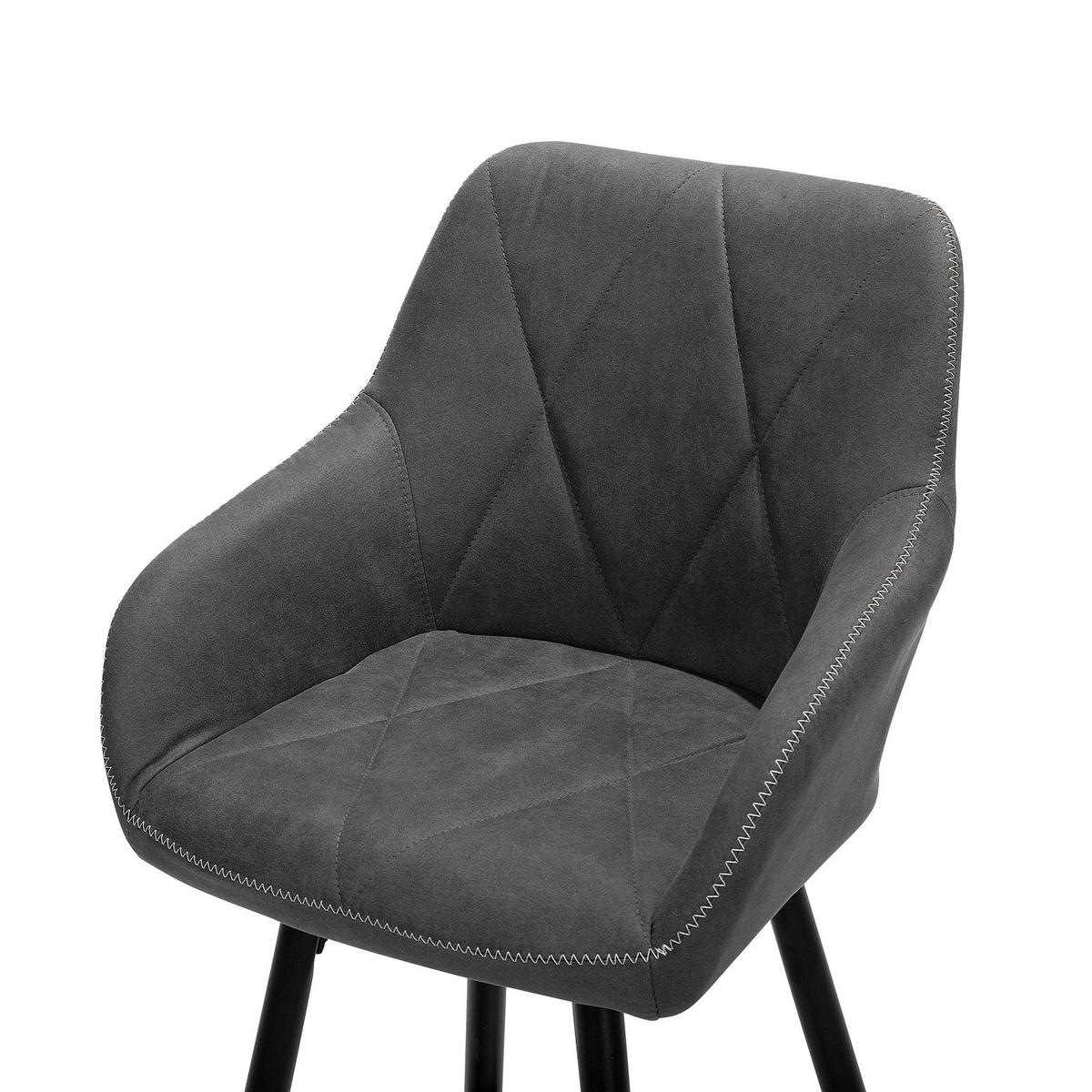 BARSTUHL 2er-Set Polsterbezug Grau Darien - Grau, Textil/Metall (44/104/41cm) - Beliani