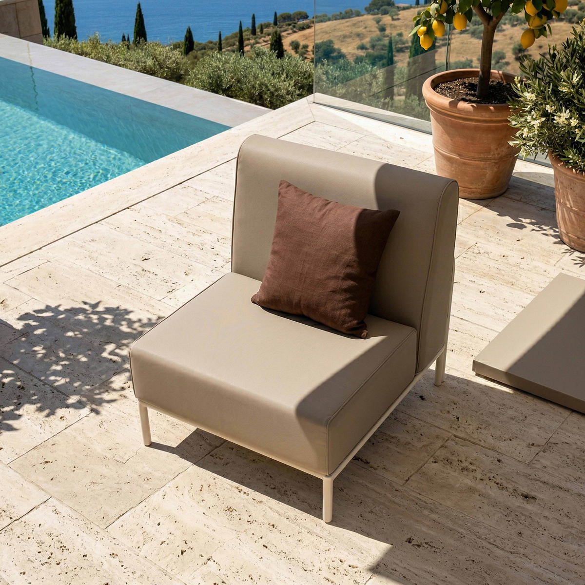 SESSEL, Beige - Beige, Textil (80/78/72cm) - Oviala