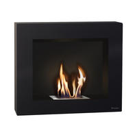 BIOETHANOL-KAMIN Schwarz Wandmodell inklusive 1.2 L Brennblock - Schwarz, Metall (70/60/20cm) - Purline