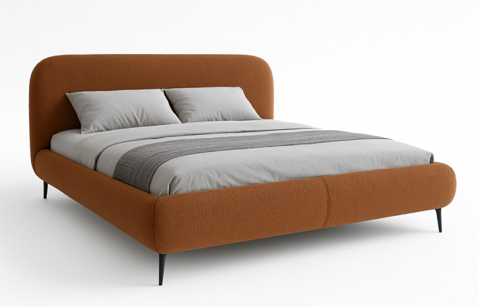 BETT Terrakotta ELLE Gepolstert 180x200 cm Ausziehbar - Rot, Kunststoff/Textil (180/200cm) - Sepro Meble